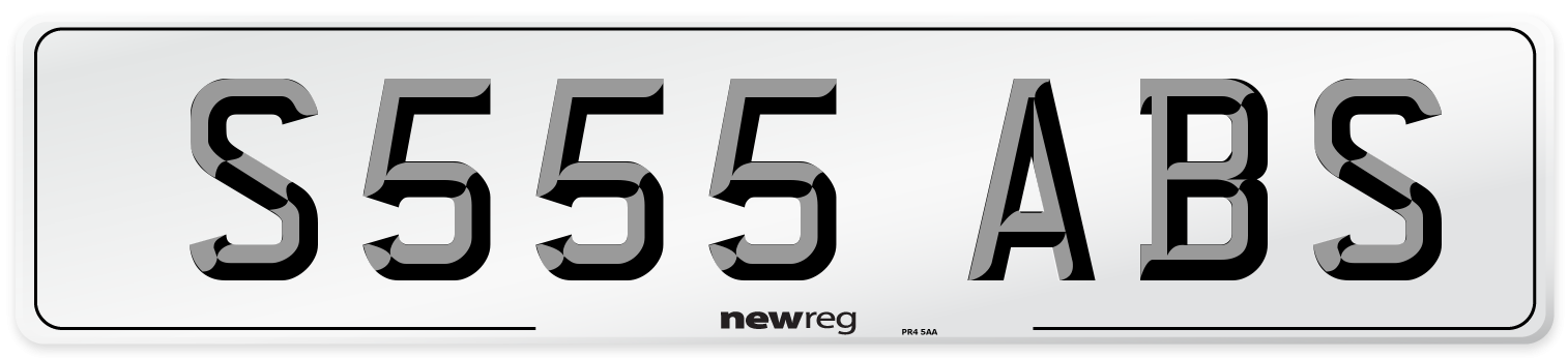S555 ABS Number Plate from New Reg